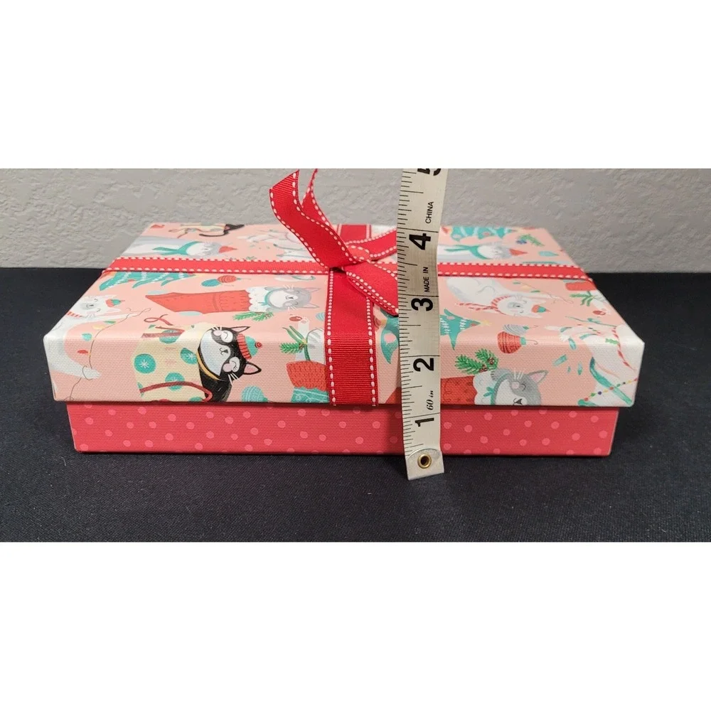Clementine Paper Inc. Christmas Holiday Decor Cats Gift Storage Box 9x6x2 inch